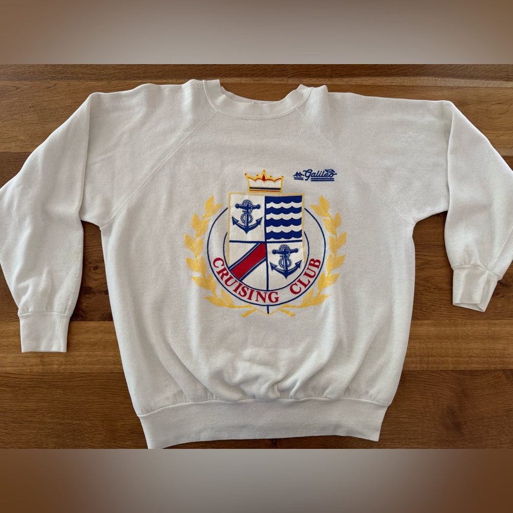 Vintage Galileo Cruising Club Crew Neck Sweatshirt 80’s Breakaway USA Made XL